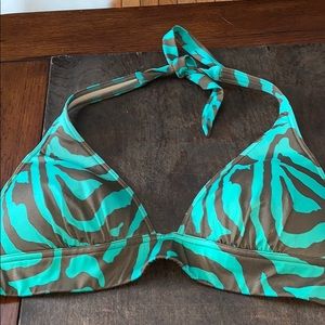 Victoria’s Secret large top aqua brown zebra